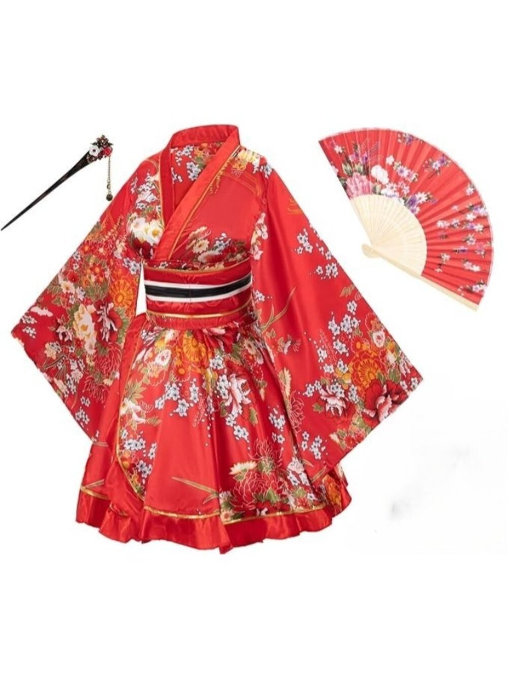 Japanese Anime Kimono Robe Dress Cosplay Set Halloween Costume Photoshoot SMALL